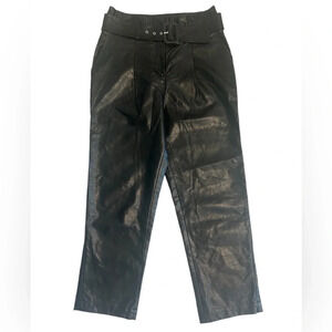 J.O.A high wasted belted barrel leg faux leather pants! Pictures no justice!Sz.M